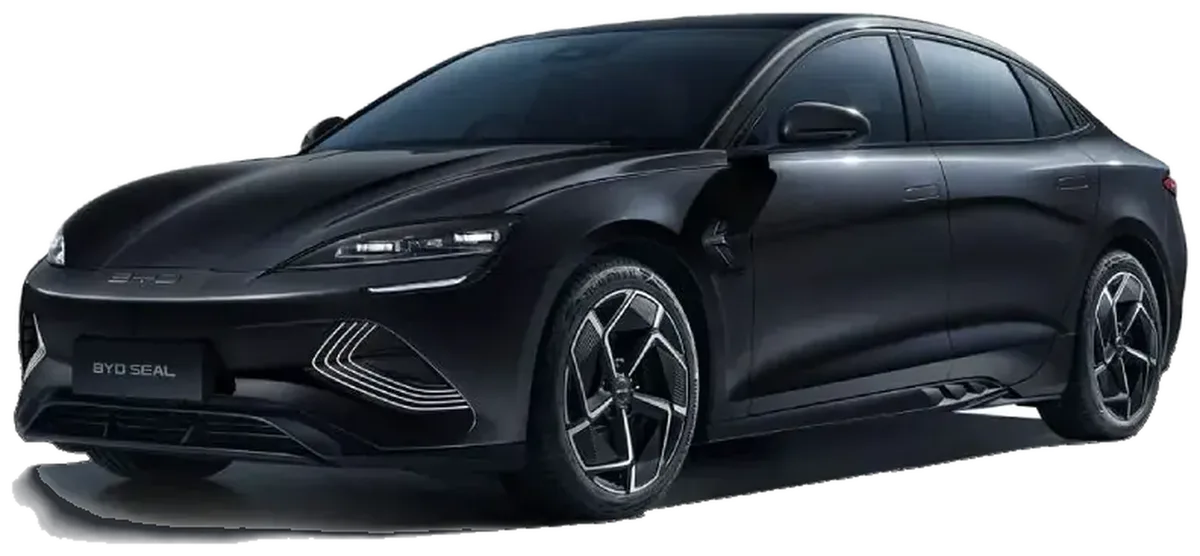An electric saloon car